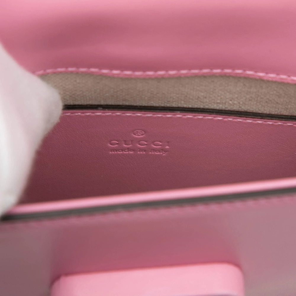 GUCCI Authentic Pink Leather Bamboo Backpack - Picture 5 of 7